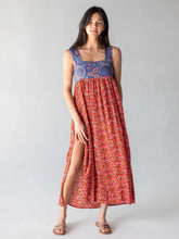 Tricia Maxi Dress - Blue Red Ditsy